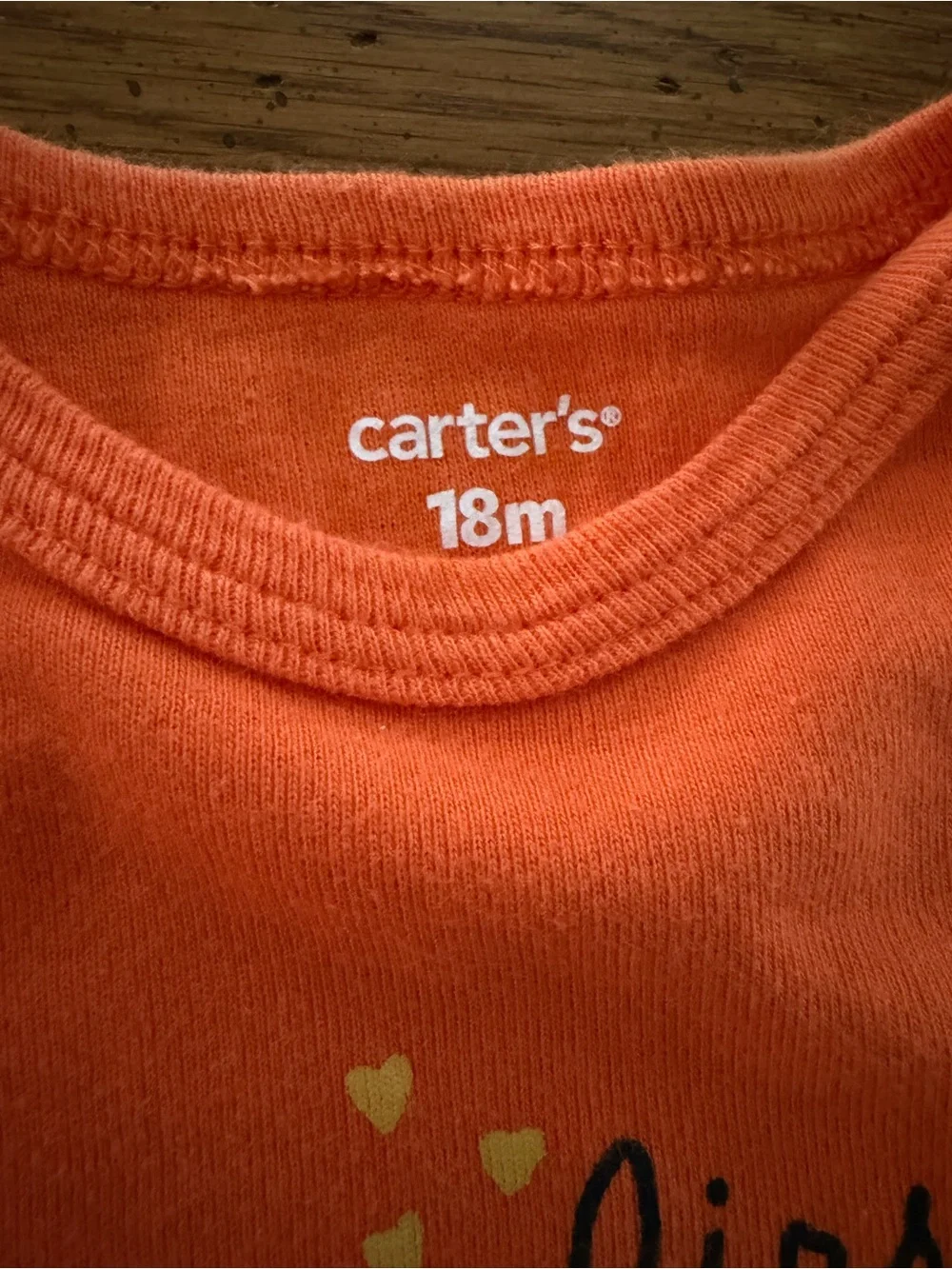 Carter's Orange Baby Bodysuit with Heart Accents
